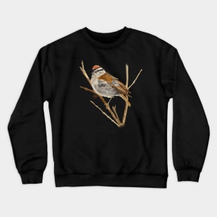 Perched Chipping Sparrow Crewneck Sweatshirt